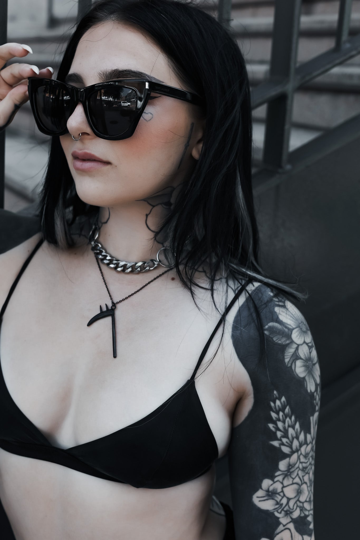 Blood Fiend Horned Scythe Necklace - Tsuki Blade