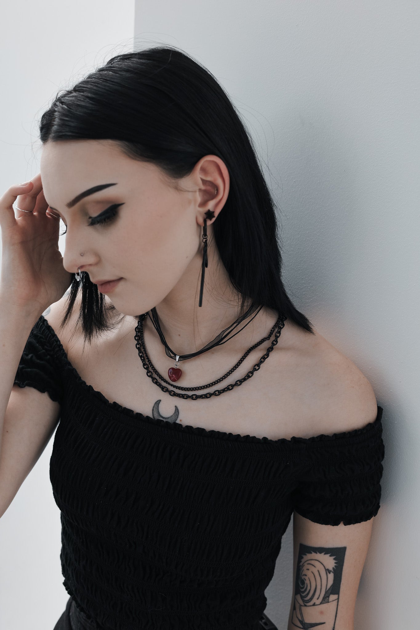 Makima Black Double Chain Necklace - Tsuki Blade