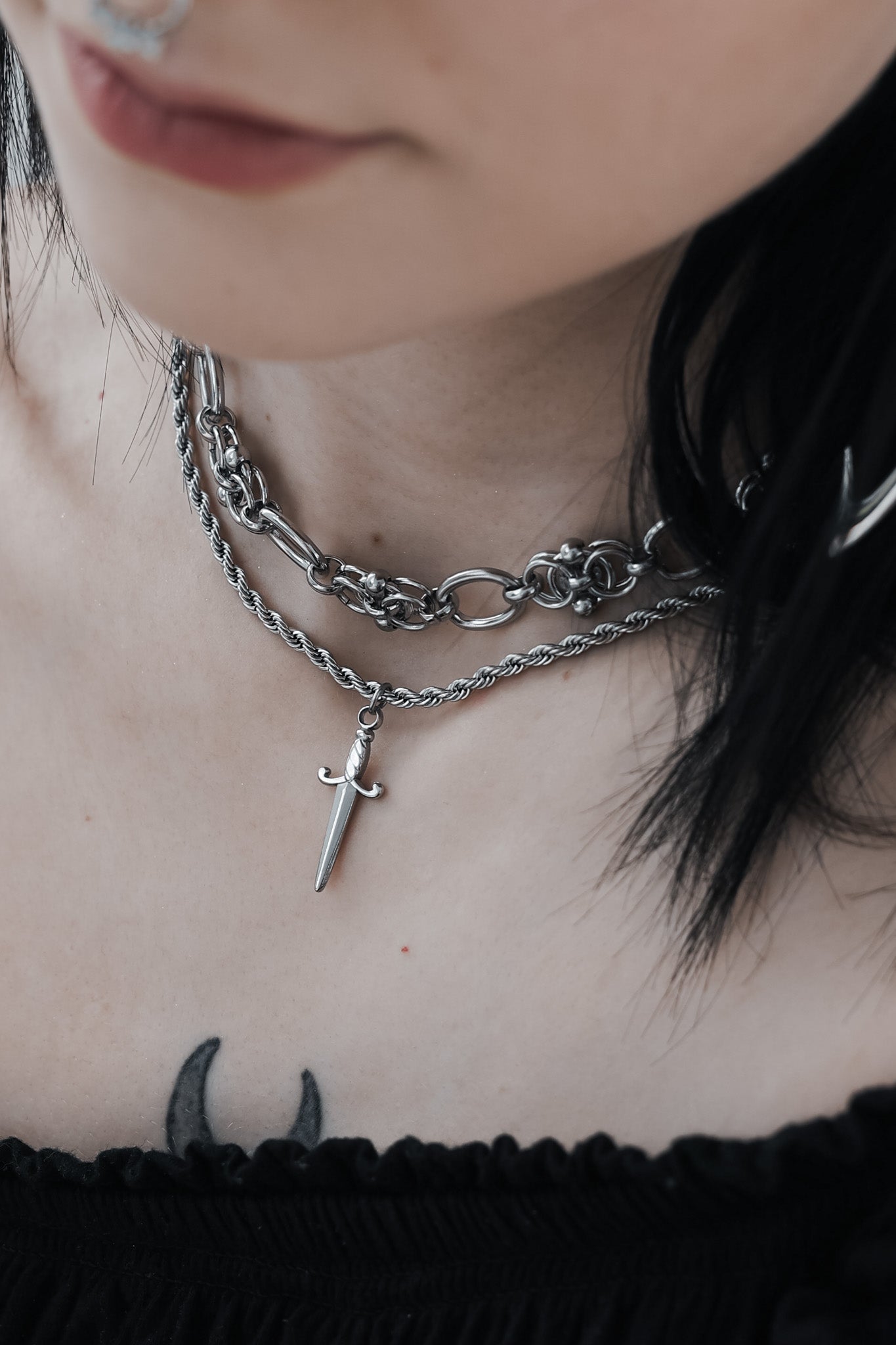 Aesthetic Grunge Necklace Y2k Jewelry Gothic Cross -  Israel