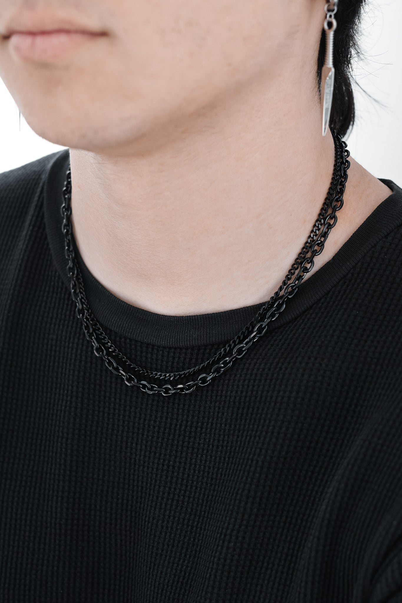 Makima Black Double Chain Necklace - Tsuki Blade