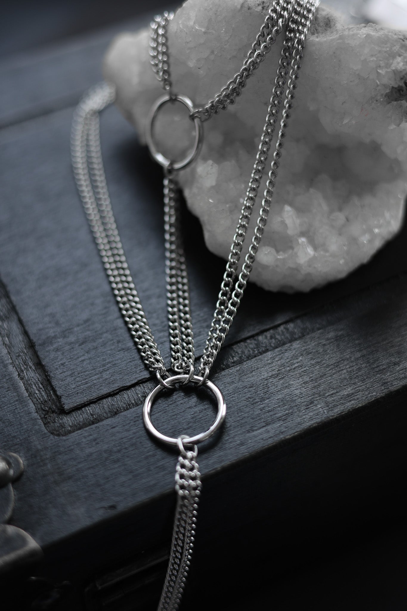 Cascade Of Chains Drop Choker Necklace - Tsuki Blade