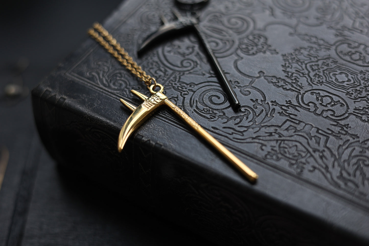 Blood Fiend Horned Scythe Earrings - Tsuki Blade