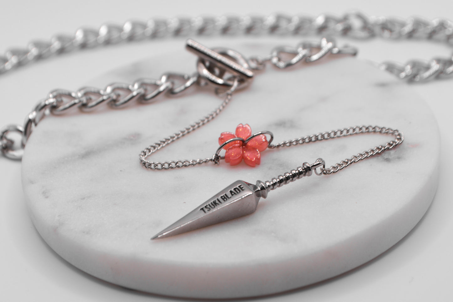Kunai Sakura Drop Chain Choker - Tsuki Blade