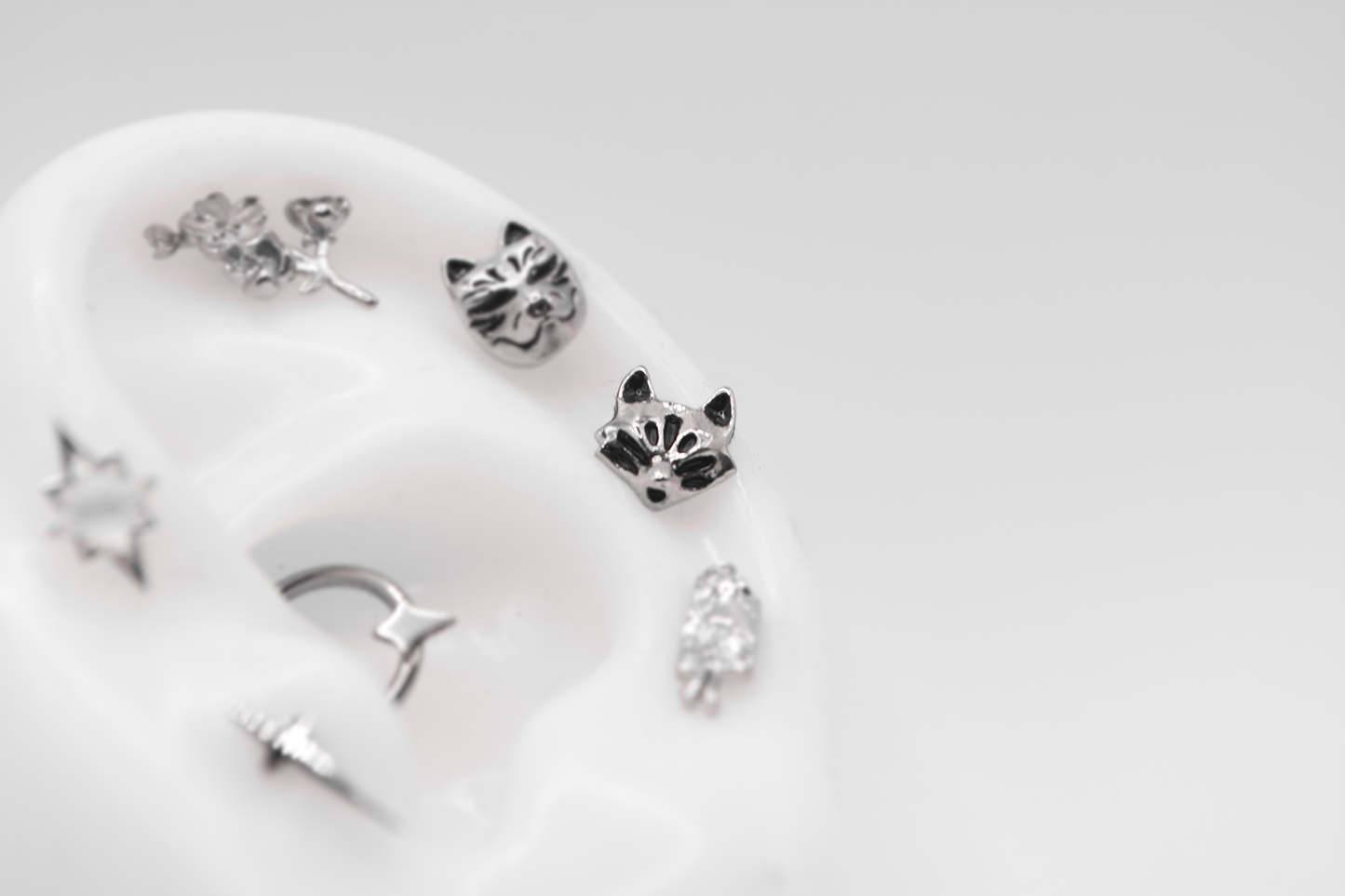 Okami Flatback Piercing Stud - Tsuki Blade