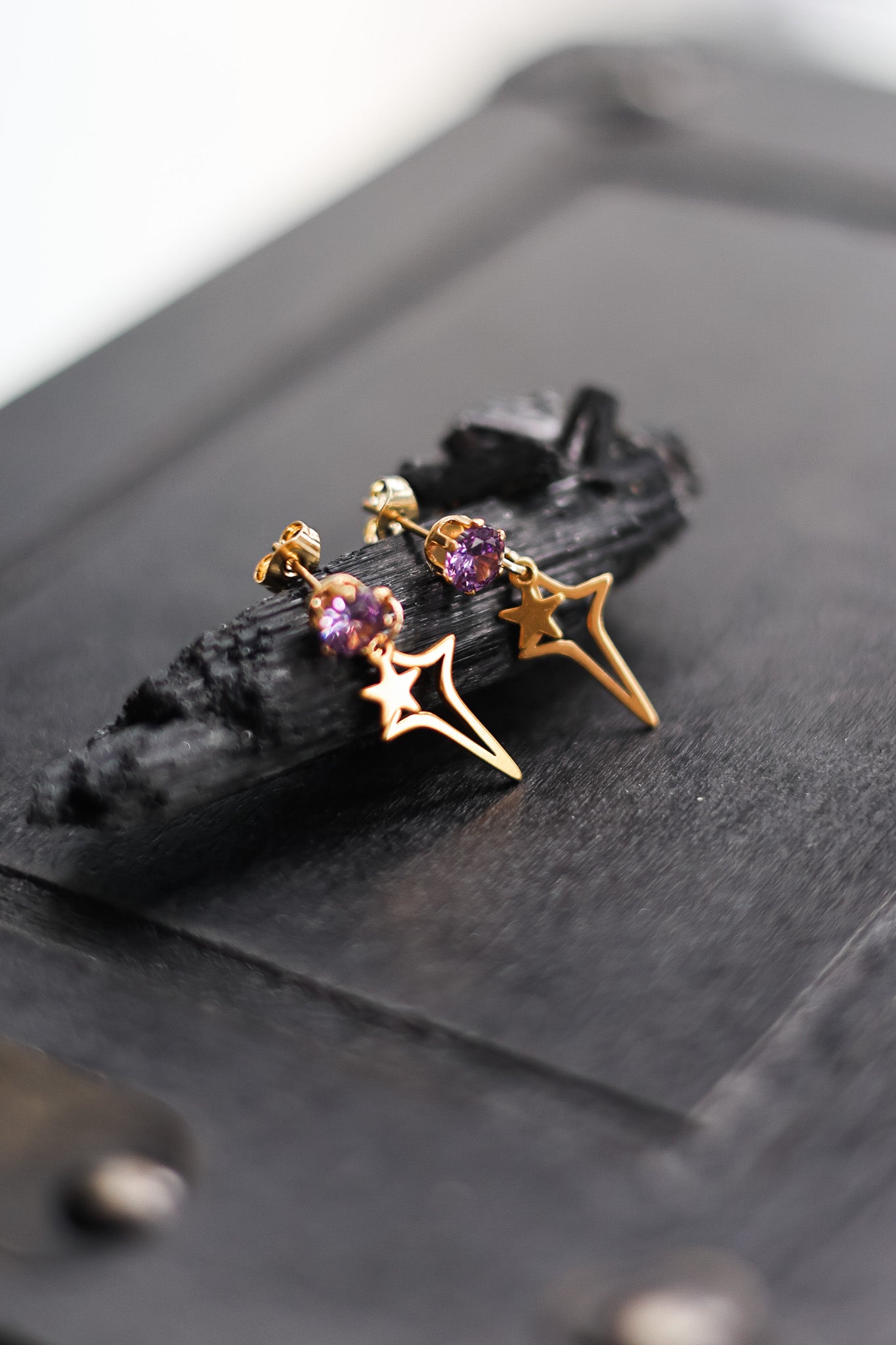 Bejeweled Star Dangle Studs