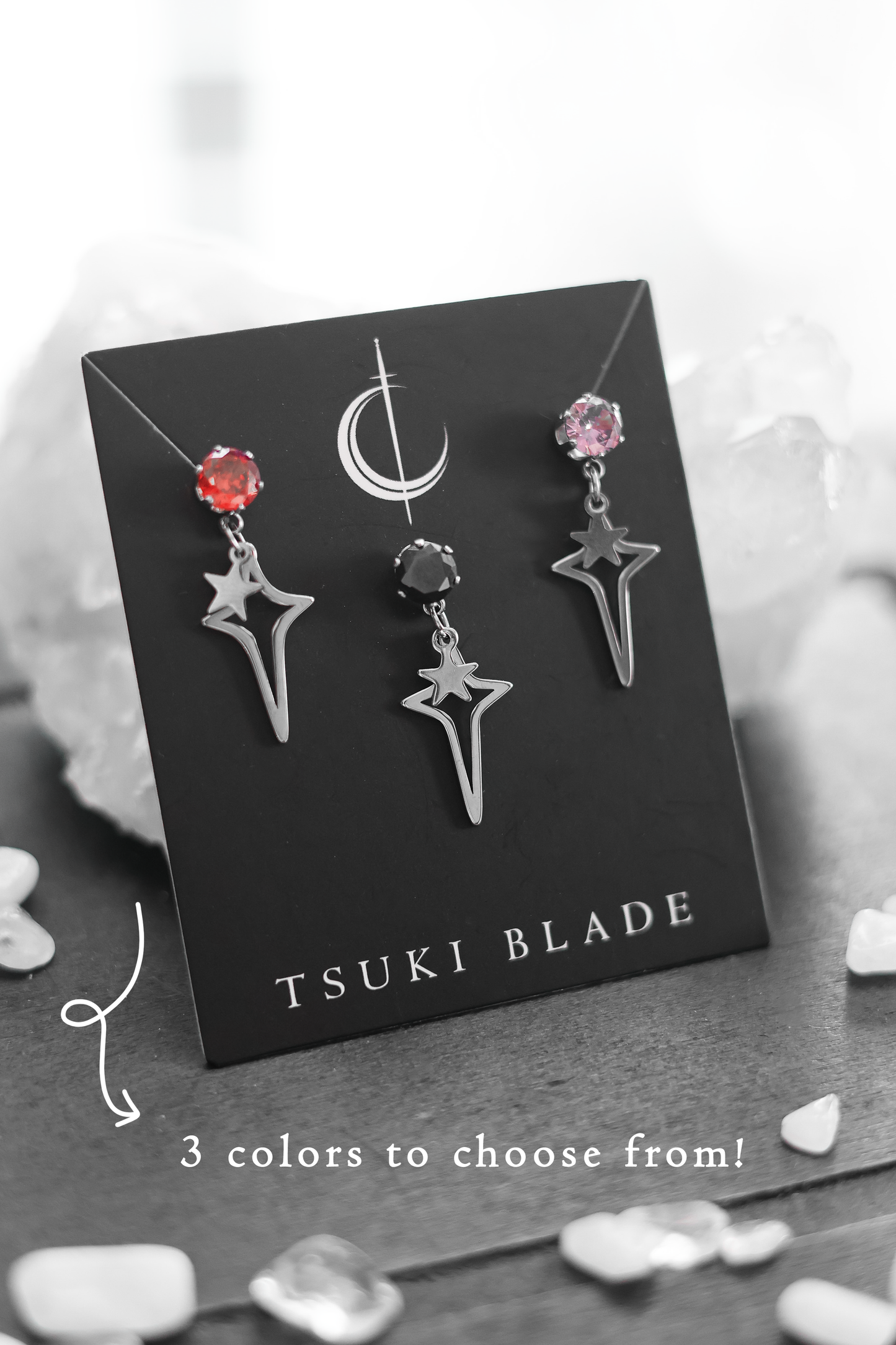Bejeweled Star Dangle Studs