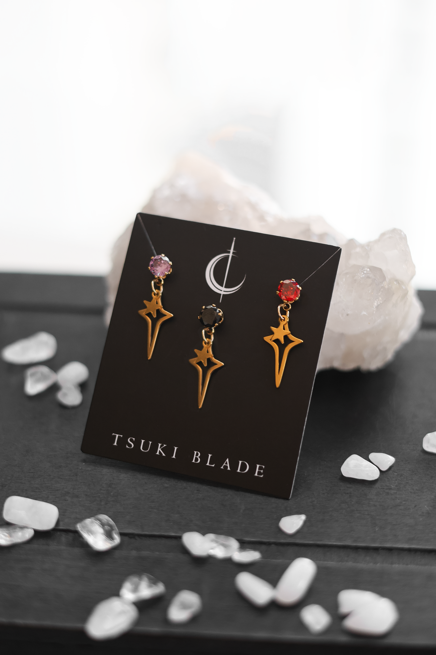Bejeweled Star Dangle Studs