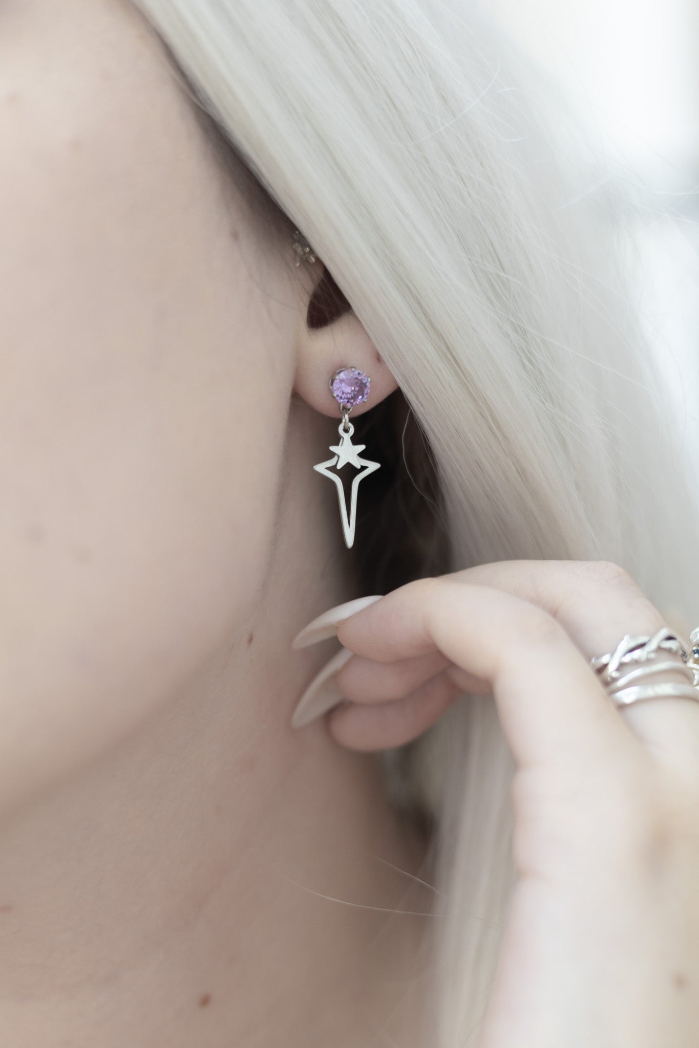 Bejeweled Star Dangle Studs