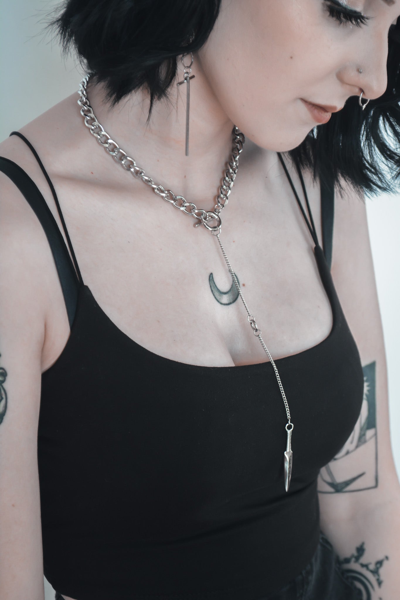 Nageru Drop Chain Choker - Tsuki Blade