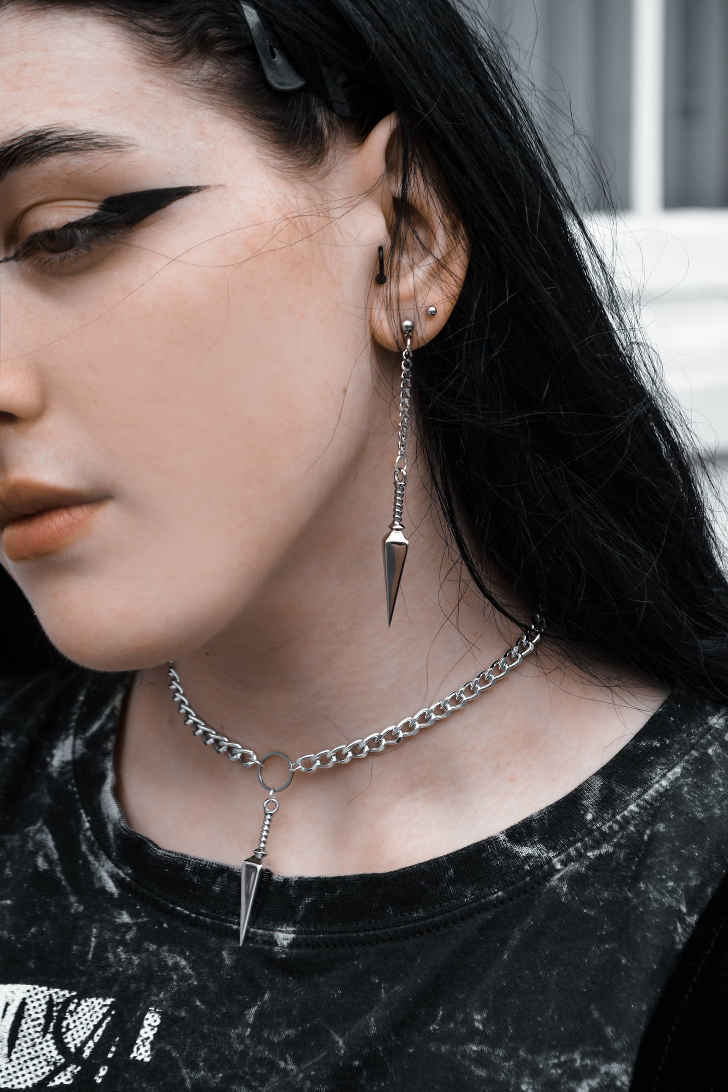 No Mercy Statement Earring - Tsuki Blade