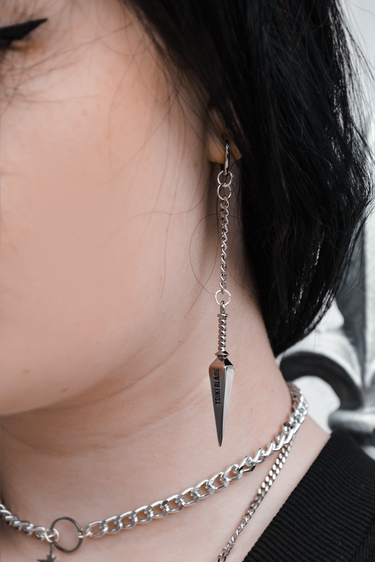 No Mercy Statement Earring - Tsuki Blade