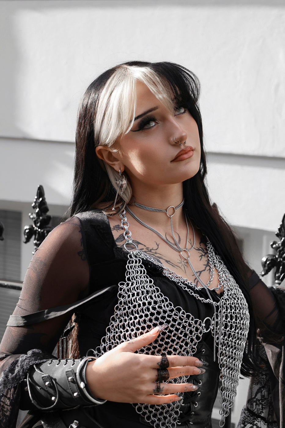 Cascade Of Chains Drop Choker Necklace – Tsuki Blade