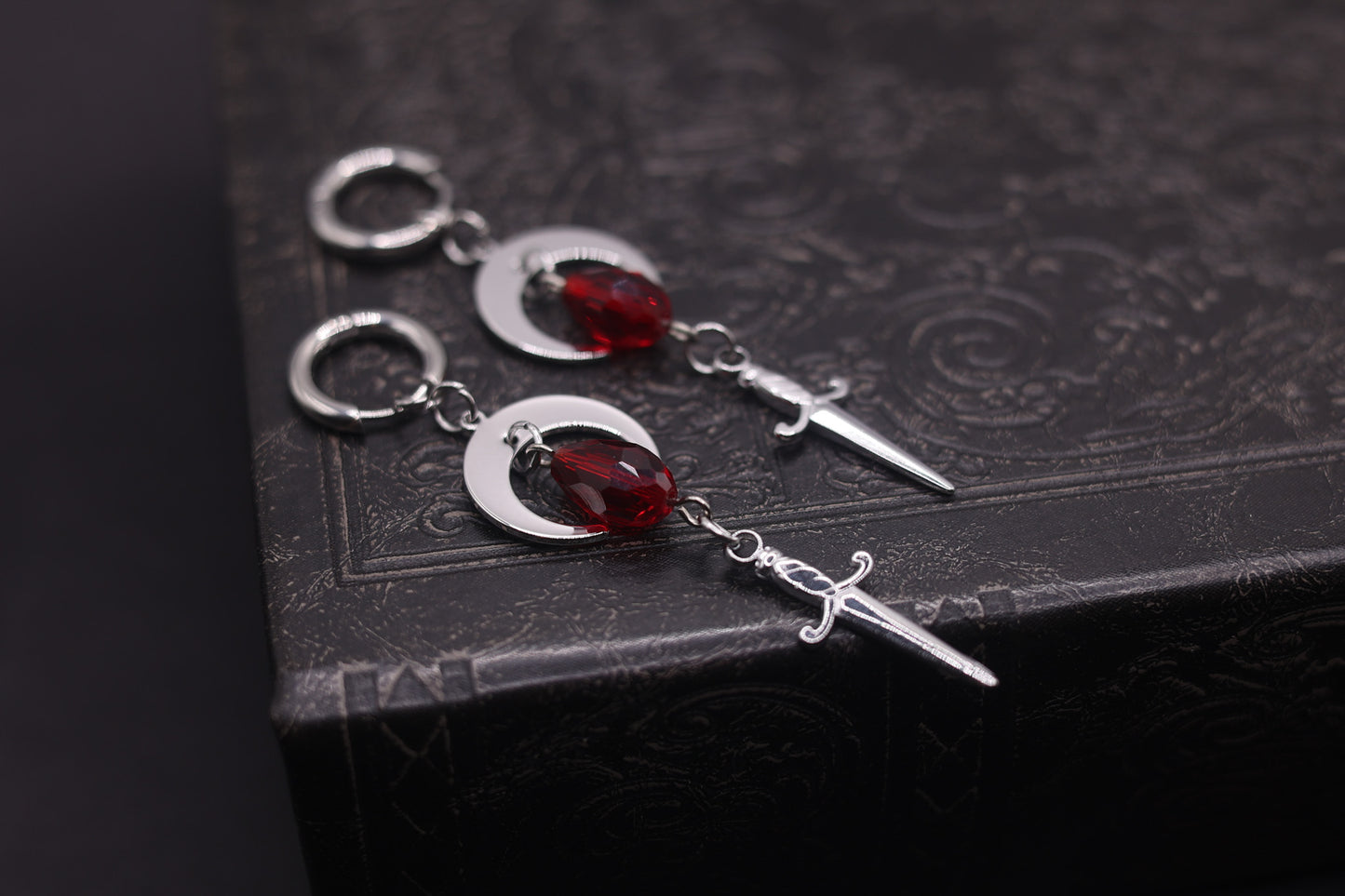 Blood Moon Dangle Earrings - Tsuki Blade