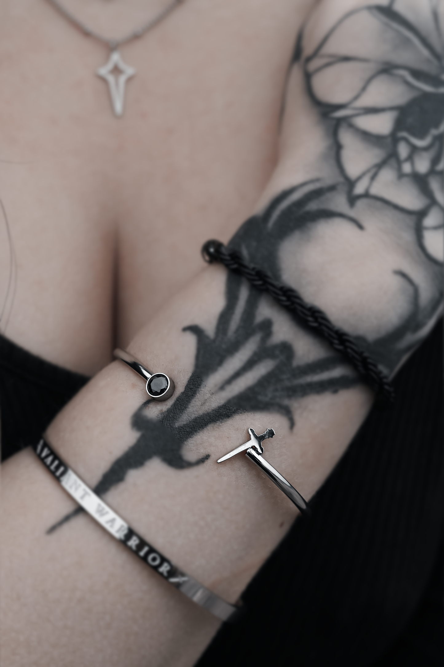 Onyx Warrior Cuff Bracelet