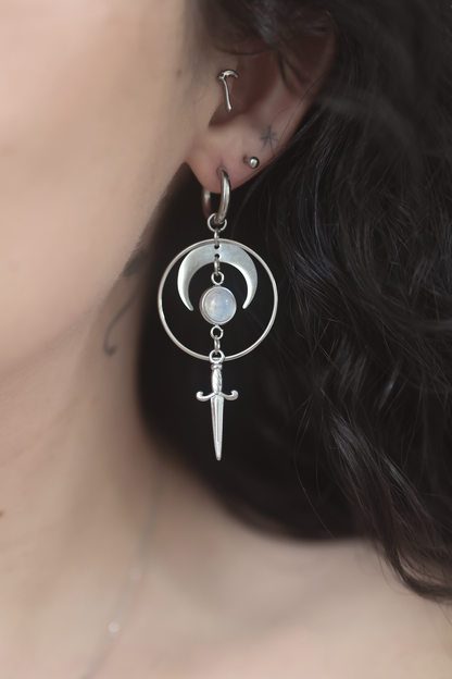 Lunar Blade Dagger Earrings
