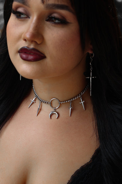 Hail Of Blades Choker Necklace