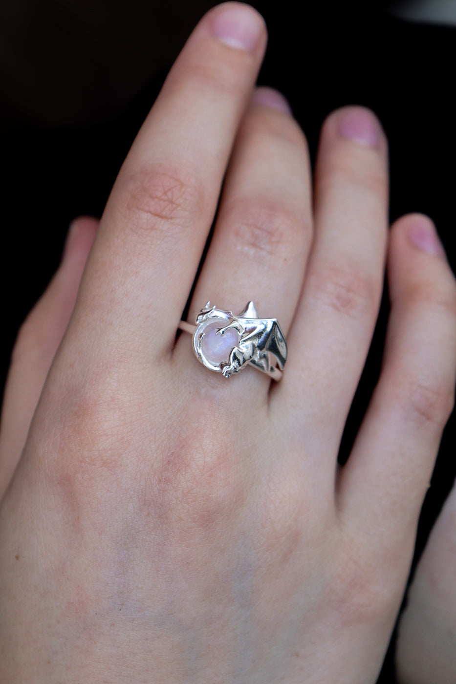 Dragon Egg Moonstone Ring