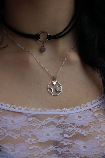 Cosmic Trilogy Moonstone Necklace