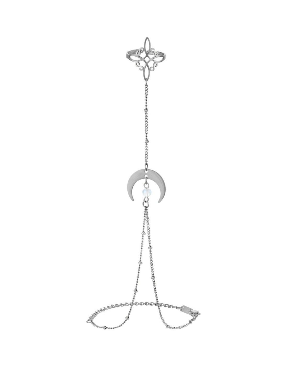 Crescent Binding Moonstone Hand Chain