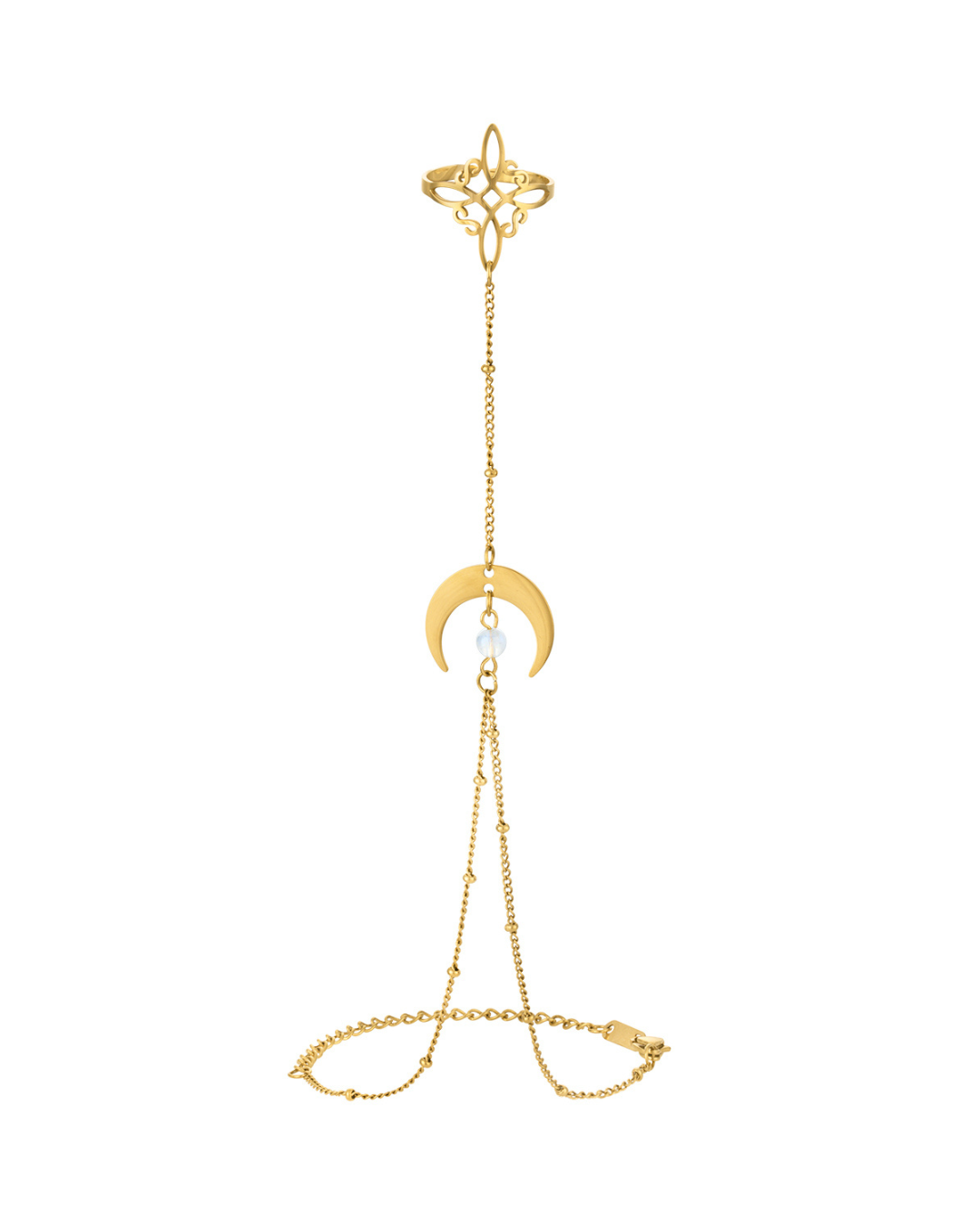 Crescent Binding Moonstone Hand Chain