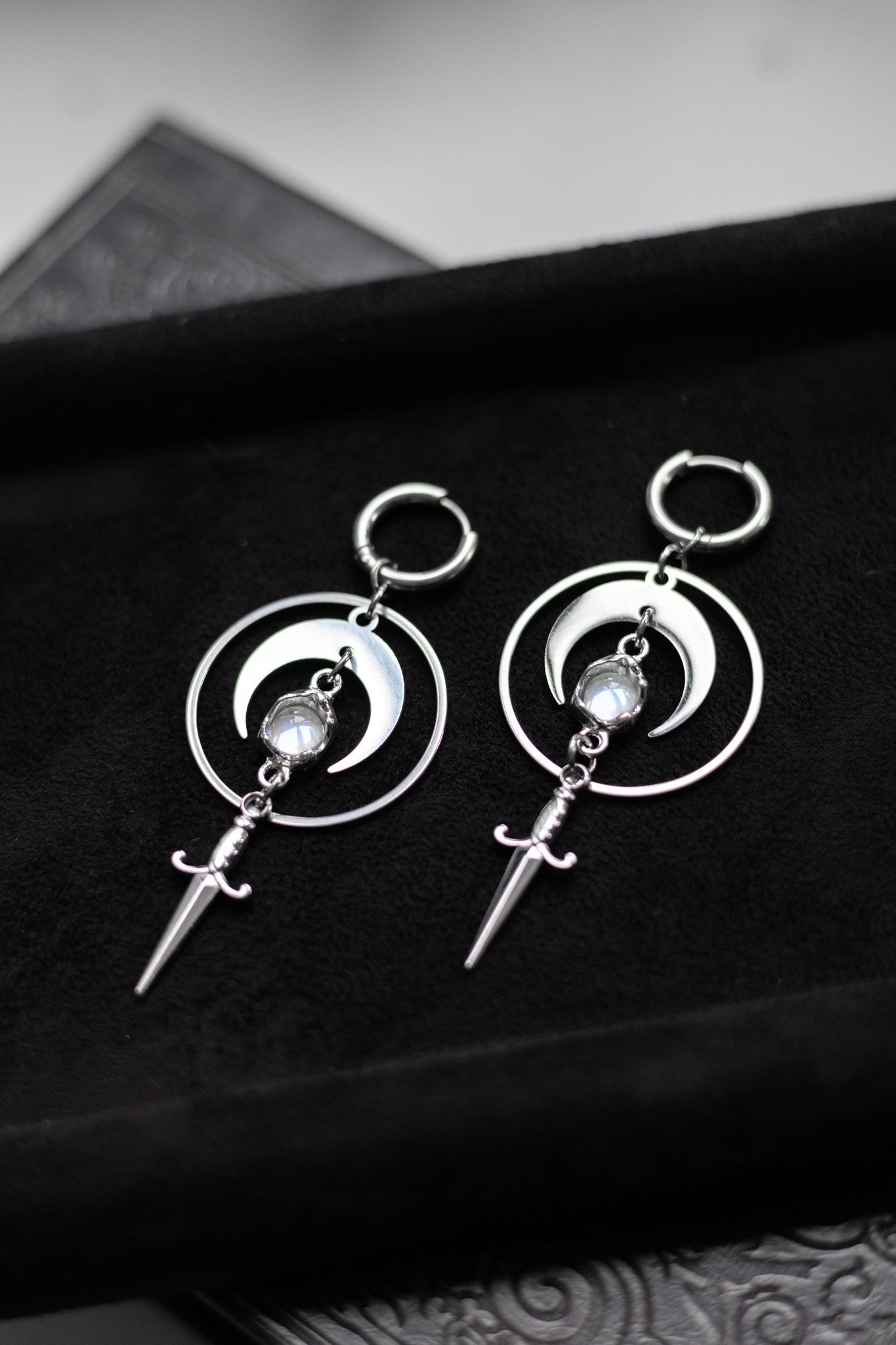 Moon Deity Dagger Earrings