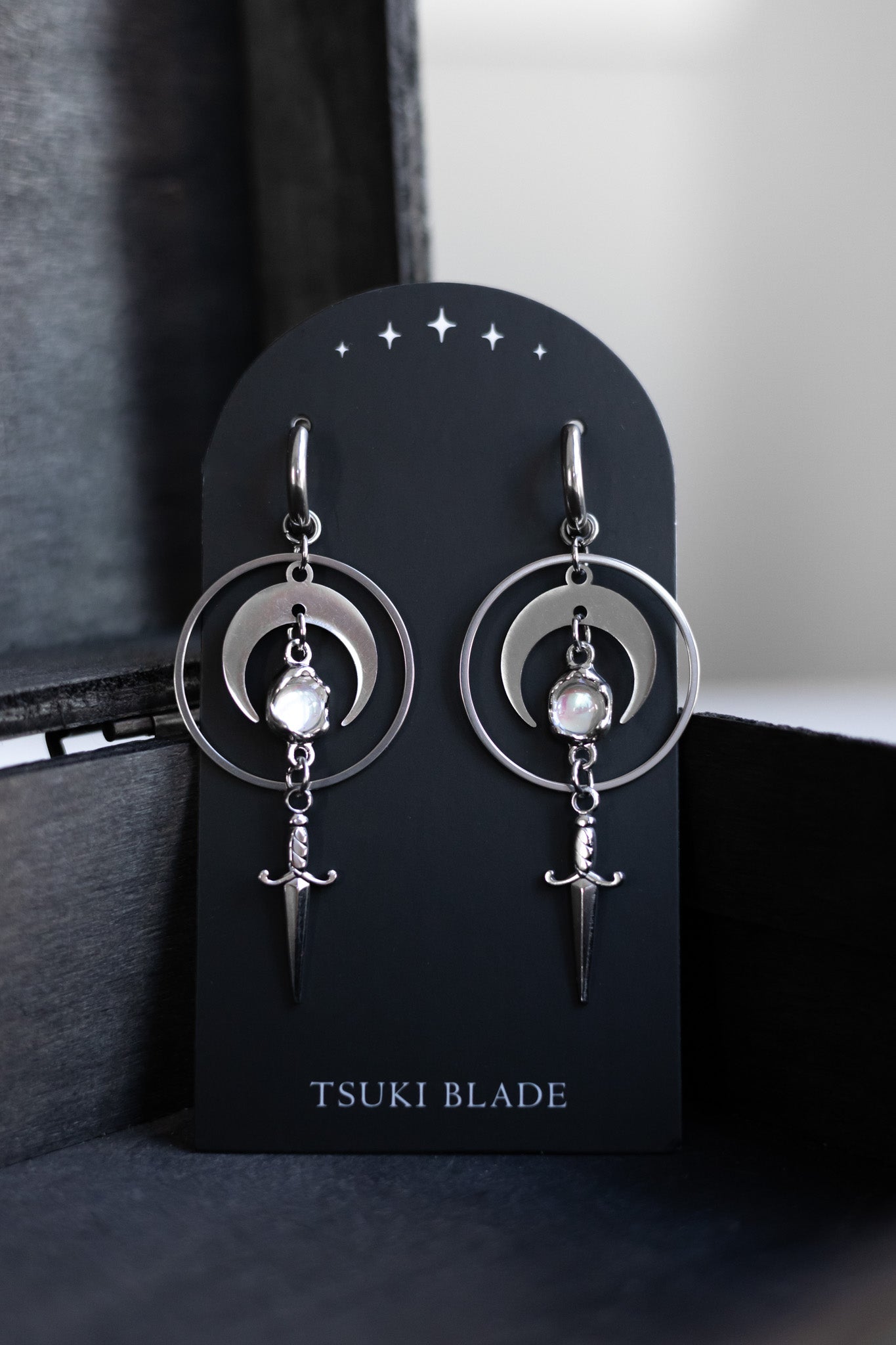 Moon Deity Dagger Earrings