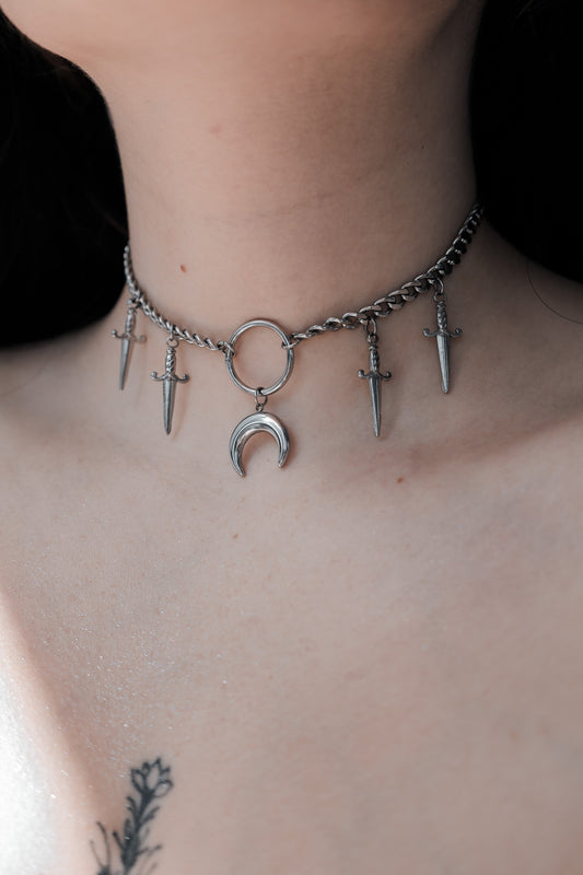 Hail Of Blades Choker Necklace