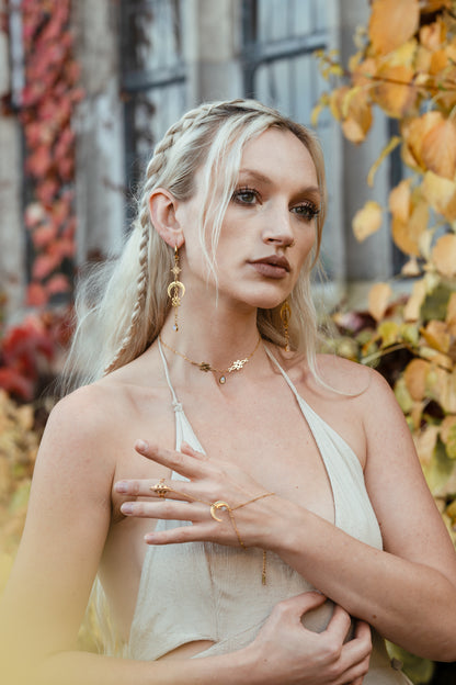 Crescent Binding Moonstone Hand Chain